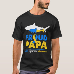 Camiseta Orgulhoso Papa Sharp para Baixo Síndrome de Sensib
