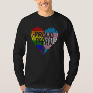 Camiseta Orgulhoso Papaw Lgbt Com Arco-Íris E Bandeira Tran