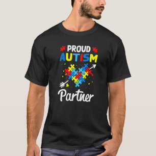 Camiseta Orgulhoso Parceiro Autismo Amor Apoio Aceitar Cora
