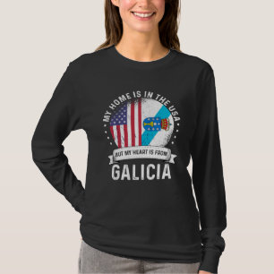 Camiseta Orgulhoso Patriota Americano Galego Crescido em Ca