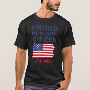 Camiseta Orgulhoso Pensilvânia Cidadão Americano Flag Pensi