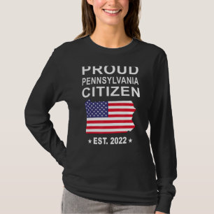 Camiseta Orgulhoso Pensilvânia Cidadão Americano Flag Pensi