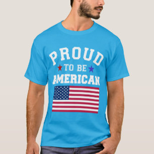 Camiseta Orgulhoso por Ser Americano Bandeiras Patrióticas 