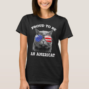 Camiseta Orgulhoso Por Ser Um Gato Americano 4 De Julho Bri