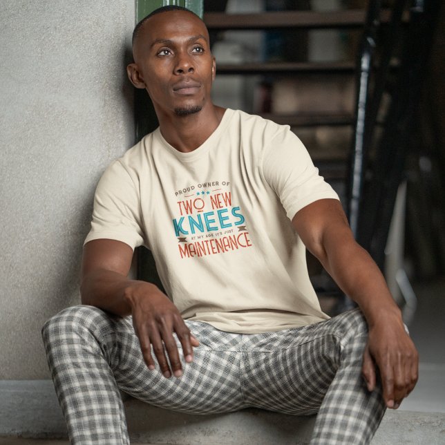 Camiseta Orgulhoso proprietário de dois novos joelhos (Criador carregado)