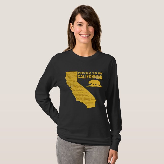 Camiseta Orgulhoso ser californiano LongSleeve DK (Frente Completa)