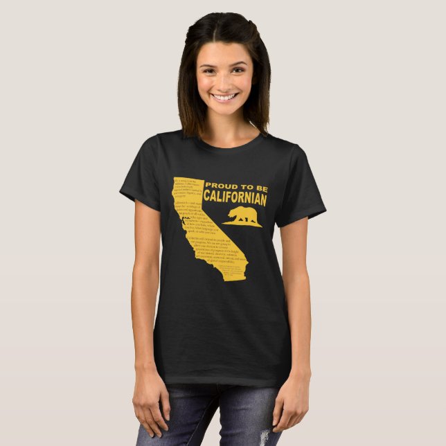 Camiseta Orgulhoso ser o T DK das mulheres californianas (Frente Completa)