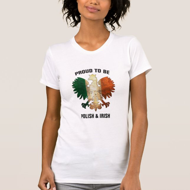 Camiseta Orgulhoso ser polonês & irlandês (Frente)