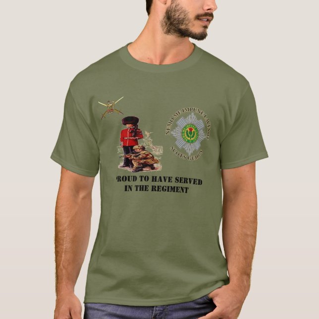 Camiseta Orgulhoso ter servido nas guardas escocesas do (Frente)