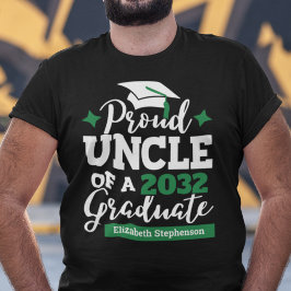 Camiseta Orgulhoso Tio 2023 formando verde-preto