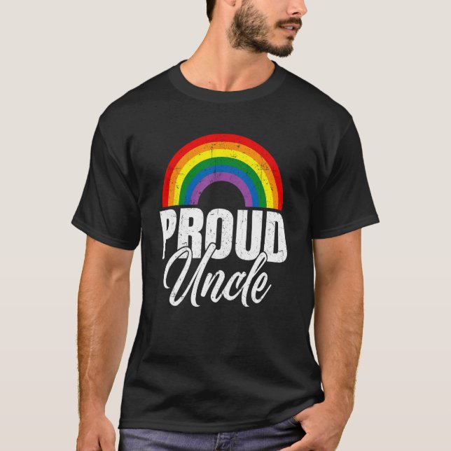 Camiseta Orgulhoso Tio Ally LGBT Lésbica Orgulho gay Mês LG (Frente)