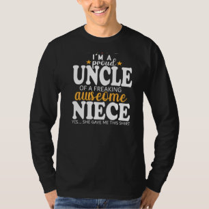 Camiseta Orgulhoso Tio Incrível Niece Para Tio Da Niece