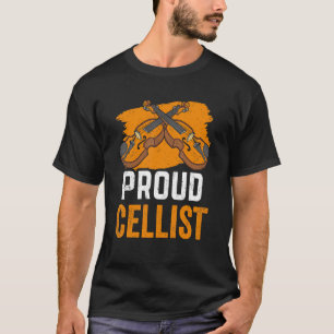 Camiseta Orgulhoso Tocador de Violoncelo Instrumentista Mús