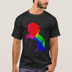 Camiseta Orgulhoso Unicórnio do Design de Vidro Colorido, 