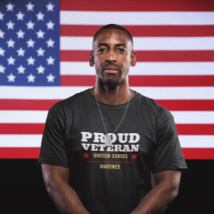 Camiseta Orgulhoso Veterano Fuzileiros Navais EUA Orgulho M