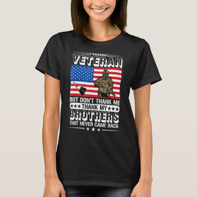 Camiseta Orgulhoso Veterano Honrando Todos Que Serviram A B (Frente)