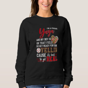 Camiseta Orgulhoso Yaya de Beisebol Família de Beisebol Cor