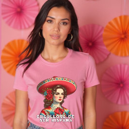 Camiseta Orgullosa de ser Hispana Hispana Hispana Herança H