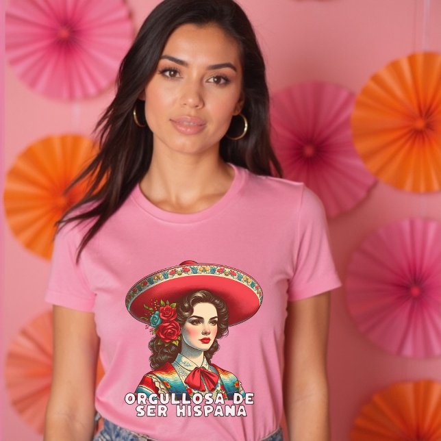 Camiseta Orgullosa de ser Hispana Hispana Hispana Herança H (Orgullosa de ser Hispana Hispanic Heritage Spanish T-Shirt)