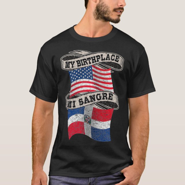 Camiseta Orgullosamente Dominicano Half Dominican Half Amer (Frente)