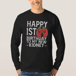 Camiseta Órgulo Bonito De Rim Feliz primeiro aniversario Pa