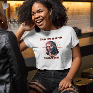 Camiseta Orientação Divina: Busque, Ouça, Obedeça