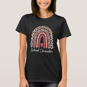 Camiseta Orientador Escolar Leopardo Arco-íris Engraçado Ac