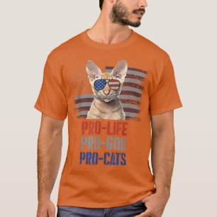 Camiseta Oriental Cat Pro Life Pro God Pro Cats American Fl