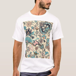 Camiseta Oriental Paisley: Elegância Têxtil Estilizada.