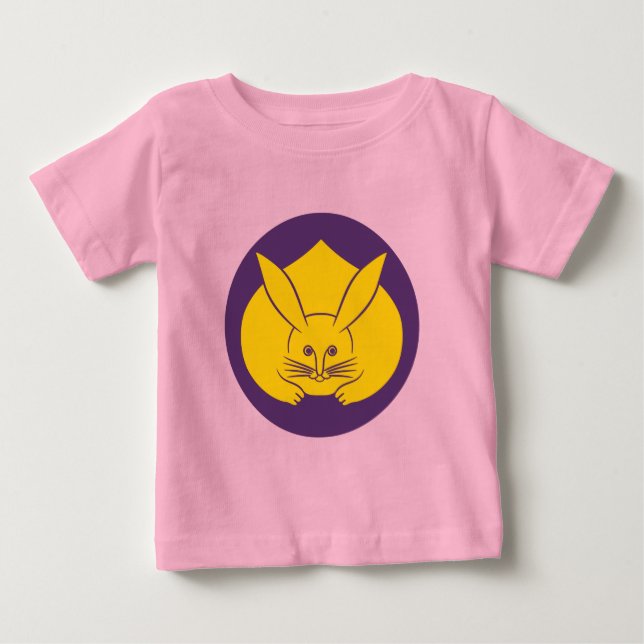 Camiseta Oriental Purple Yellow Japan Rabbit Mon Art (Frente)