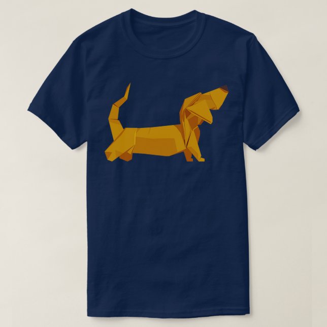 Camiseta Origami Basset (Frente do Design)