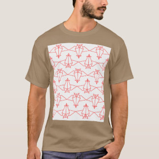 Camiseta Origami Bats Red em Branco
