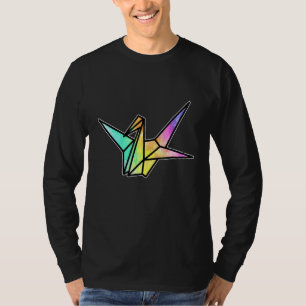 Camiseta Origami Crane Bird Japonês Folheto