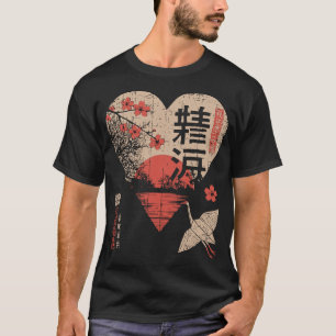 Camiseta Origami Crane Love Japonês Red Sun Romance Art