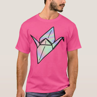 Camiseta origami de grua holográfica
