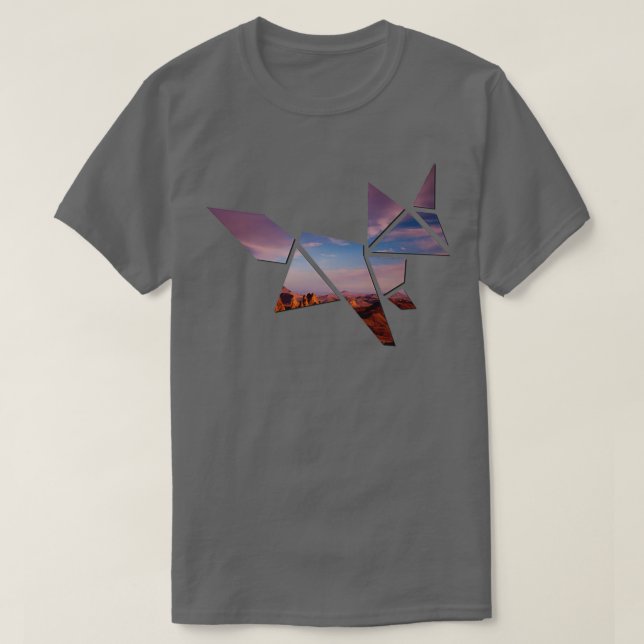 Camiseta origami de raposa 10 (Frente do Design)