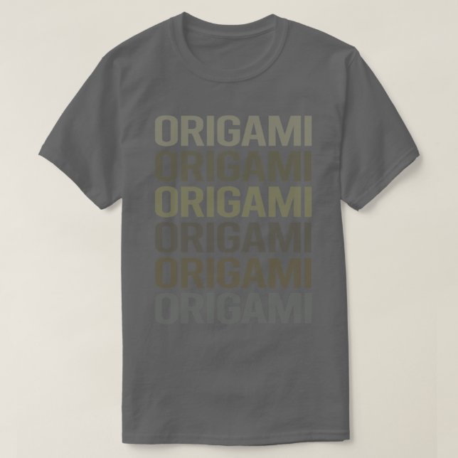Camiseta Origami de texto de cinza (Frente do Design)