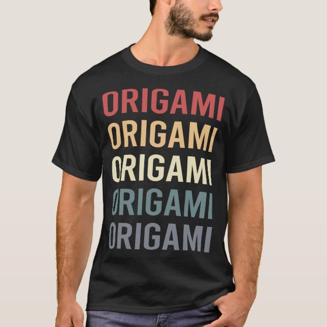 Camiseta Origami de Texto Retro (Frente)