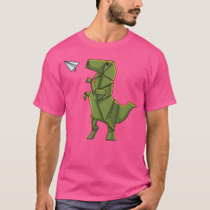 Camiseta Origami Dinosaur Shirt - Origami T-Rex Flying Pape