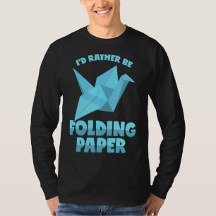 Camiseta Origami dizendo grua de papel dobrável Japão