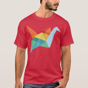 Camiseta Origami Folde Papel Crane Japonês Cultura Retro
