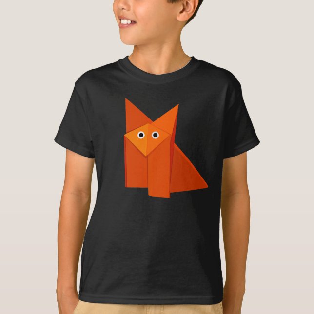 Camiseta Origami Fox Cute Geométrico Animal (Frente)