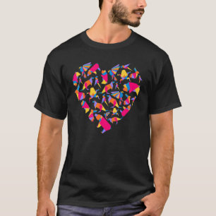 Camiseta Origami Heart Folhet Paper Origami Master Paper F