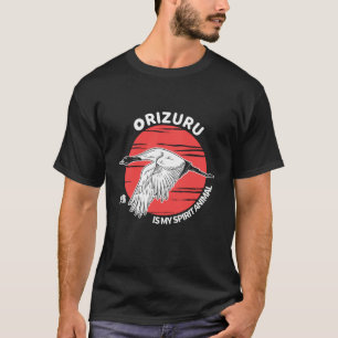 Camiseta Origami Paper Crane Voando Pássaro Orizuru É Meu E