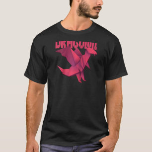 Camiseta Origami Paper Dragon - Origami Polygon Japonês Fo