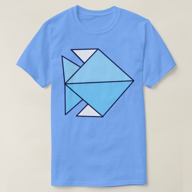 Camiseta Origami Peixe Colorido (Frente do Design)