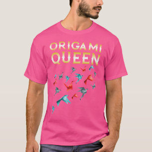 Camiseta Origami Queen Japonês Folheto Arte Mulheres Gif