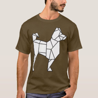 Camiseta Origami Rouco Cachorro Japonês arte em papel