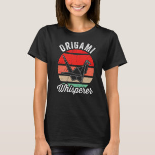 Camiseta Origami Whisperer Vintage Sunset Crane Origami