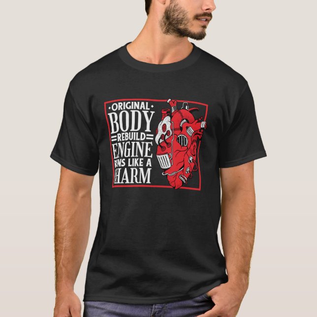 Camiseta Original Body Rebuild Engine, Open Heart Surgery a (Frente)